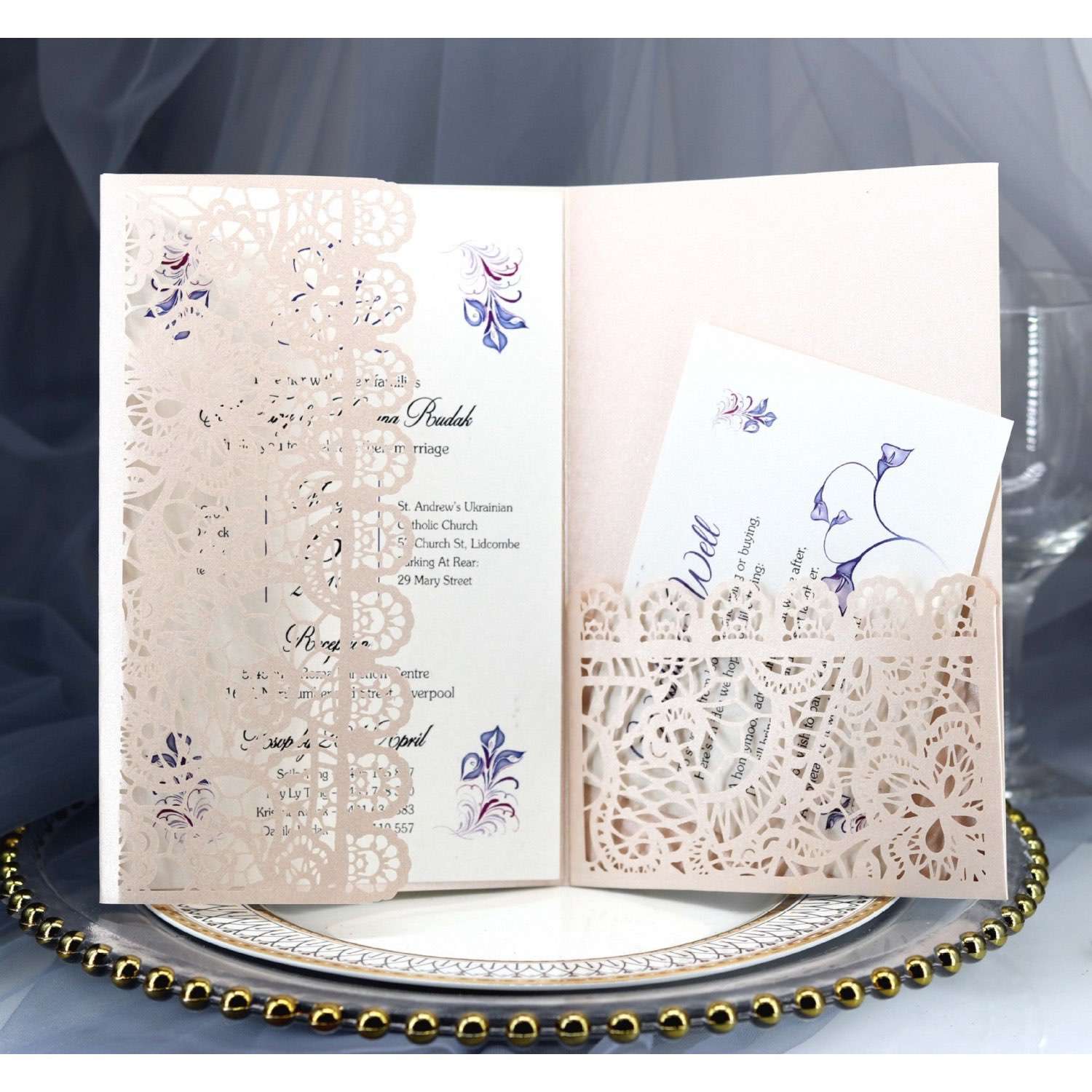 Elegant Invitation Card Wedding Supplies Pocket Invitation  Greeting Card Wholesale
